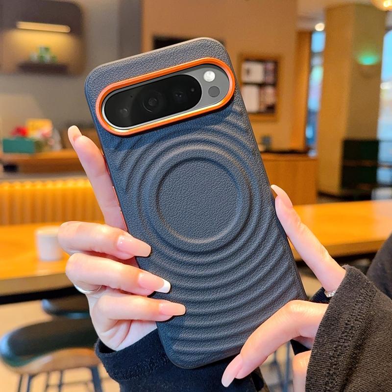 Luxury Leather Skin Case For Google Pixel 9A 10A Pixel 9 10 Pro XL Magnetic Phone Cover With Alloy Lens For Google Pixel 9A