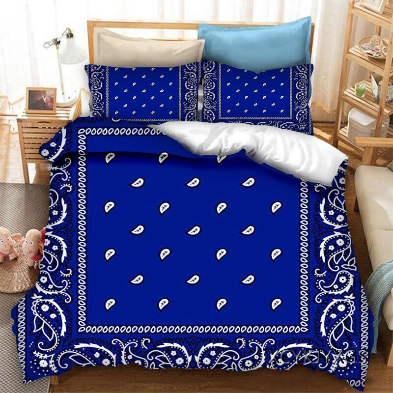 Luxury 3D Paisley Print Bandana Duvet Cover Queen And King Size Kids Bedding Sets Home Living 3 Piece Set With 2 Pillowcases