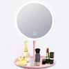Rechargeable Round Makeup Mirror with L-ED Light Screen Switch Detachable Base Desk Makeup Mirror