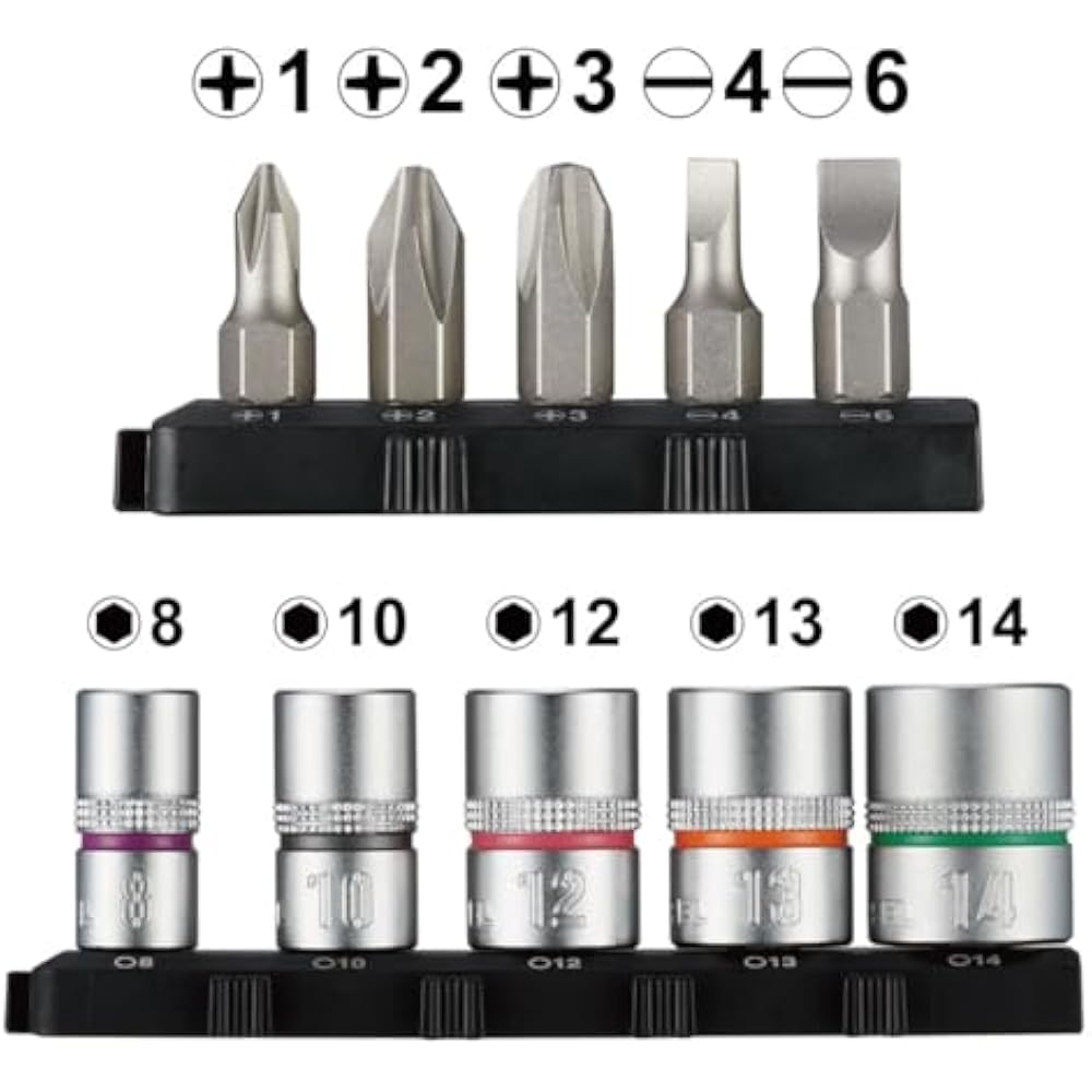 VESSEL (VESSEL) 2 Way Speed L Type Handle Bit/Socket Set SLH2-1