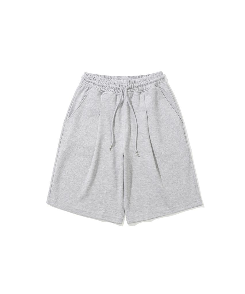 XOX One-Pleat Wide Sweat Shorts [M/Grey]