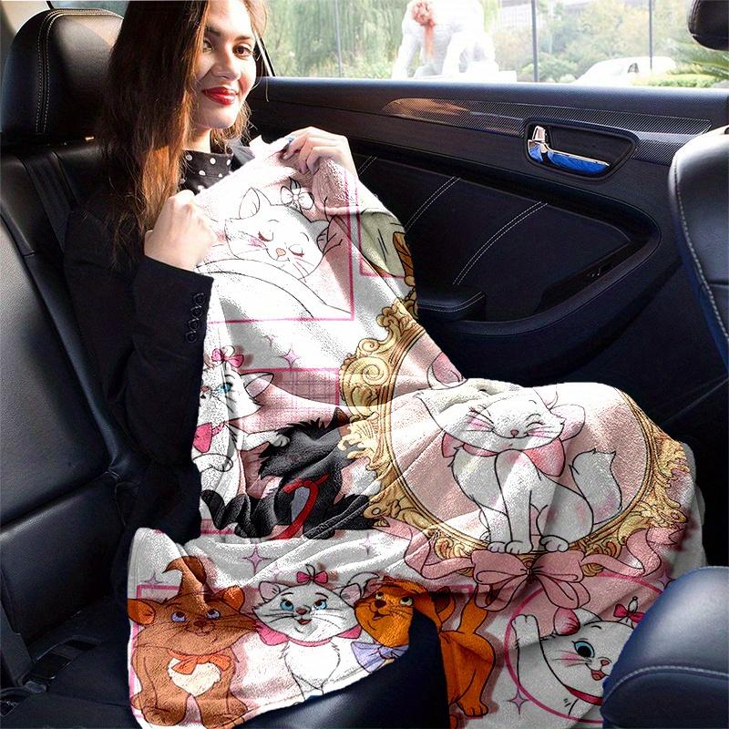 1pc, Marie Cat (3) Home Decor Flannel Blanket Perfect Gift for Bedroom, Living Room, Travel, Camping, Car