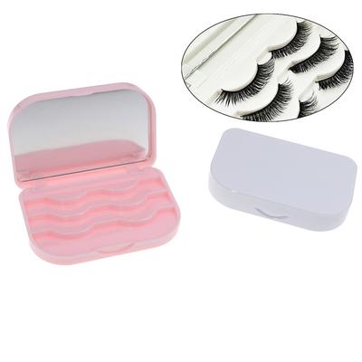 2025 New Plastic False Eyelash Storage Box Makeup Cosmetic With Mirror Case Organizer Travel Cosmetics Tool