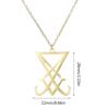 Creative Satan Symbol Necklace Hip Hop Punk Devil Jewelry Sigil of Lucifer Necklace Stainless Steel Pendant Chain