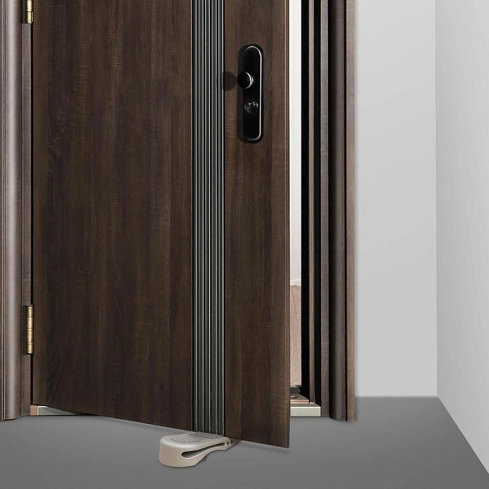 Durable Rubber Door Stopper Anti Collision Wall Protectors Floor Holder Punch Free Doorstop Home