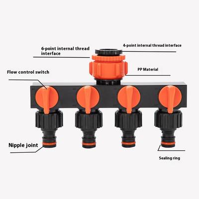 Hose Faucet Manifold with Shut Off Valve Hose Bib Splitter Hose Adapter Connector for Outdoor Faucet and Hose Bib Applications