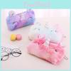 Cute Pastel Rainbow Unicorn Plush Large-capacity Makeup Bag For Girls Storage Organizer