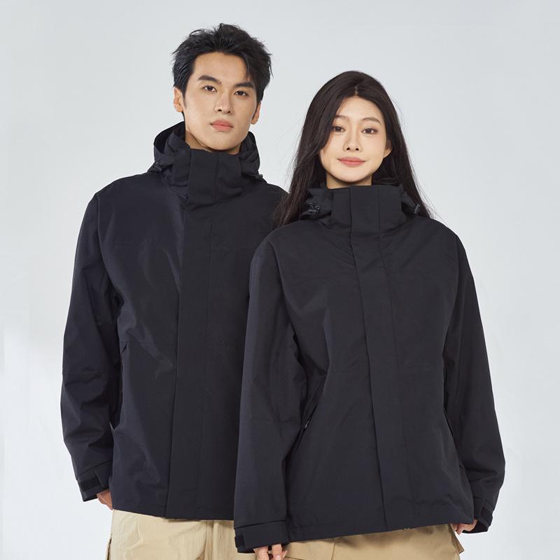 

Новая куртка из прорезиненной ткани для активного отдыха, комплект из двух предметов для мужчин и женщин, три в одном: ветрозащитный, водонепроницаемый, дышащий альпинистский костюм 4XL