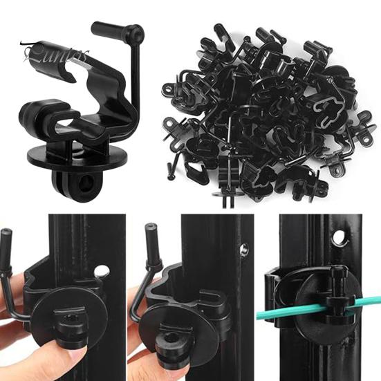 

25 шт. Z Pin-Lock Т-подібний ізолятор Чорний електричний ізолятор для огорожі Легке встановлення Т-подібні затискачі для 1-1/4 і 1,33 дюймів Т-подібних стовпів Огорожа ферми чорний