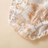 Baby Cotton One-piece Short-sleeved Cotton Yarn Triangular Fart-wrapped Romper Spring and Summer Thin Children's Fart-wrapped with Bib Clothes