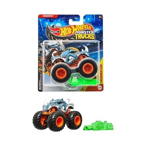 Hot Wheels Монстр-Трак 1:64 RhinoMite Игрушечный автомобиль Мини-машинка для детей от 3 лет Синий JKP70