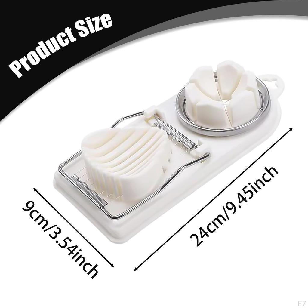 Egg Slicer Cutter Multifunctional 2 Slice Modes Easy Cleaning Strawberry for Hard Boiled