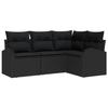 VidaXL Set de canapés de jardin de 4 pièces avec coussins Noir Poly Rotin 3346023