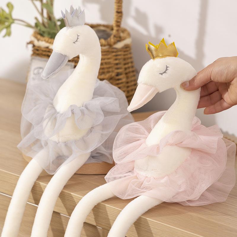 Girly Heart Pink Ballet Dress Little Swan Doll Plush Toy Crown Swan Doll Girl Soothing Ragdoll