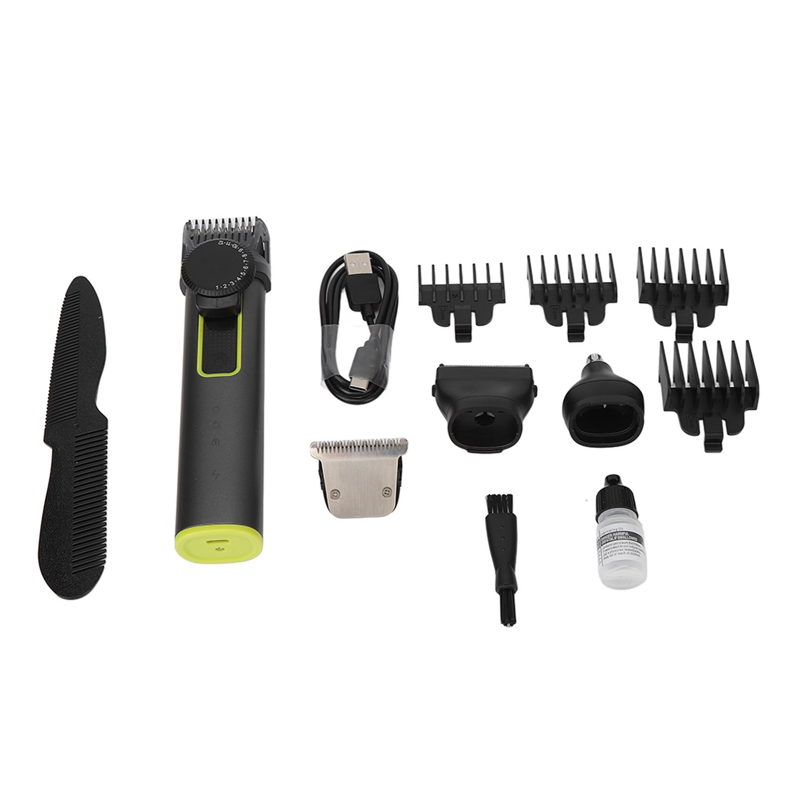 

4 в 1 электрический триммер для бороды с возможностью подзарядки через USB, регулируемый, водонепроницаемый IPX7, профессиональный нос