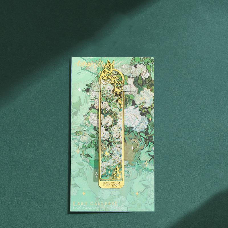 Retro Floral Painting Metal Bookmark Hollow Bronzing Bookmark With Tassel For Book Club Reader Writers Book Lovers Students