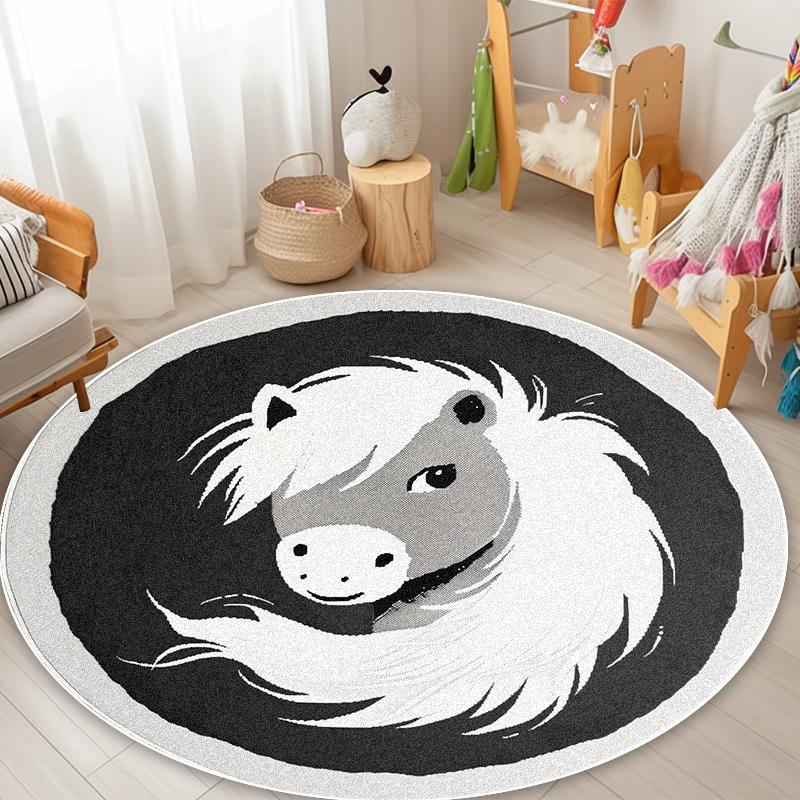 Niedliche Kleine Tiere Runder Teppich Wohnzimmer Heimdekoration Kurzflor Schlafzimmer Weiche Teppiche Kinderruhebereich Rutschfeste Bodenmatten