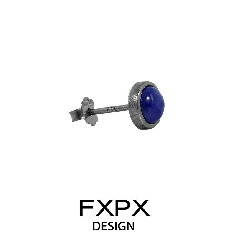 Gothic Fxpx Crystal 925 Sterling Silver Men s and Women s Ear Studs Cyan/Single [925 Sterling Silver Throughout]