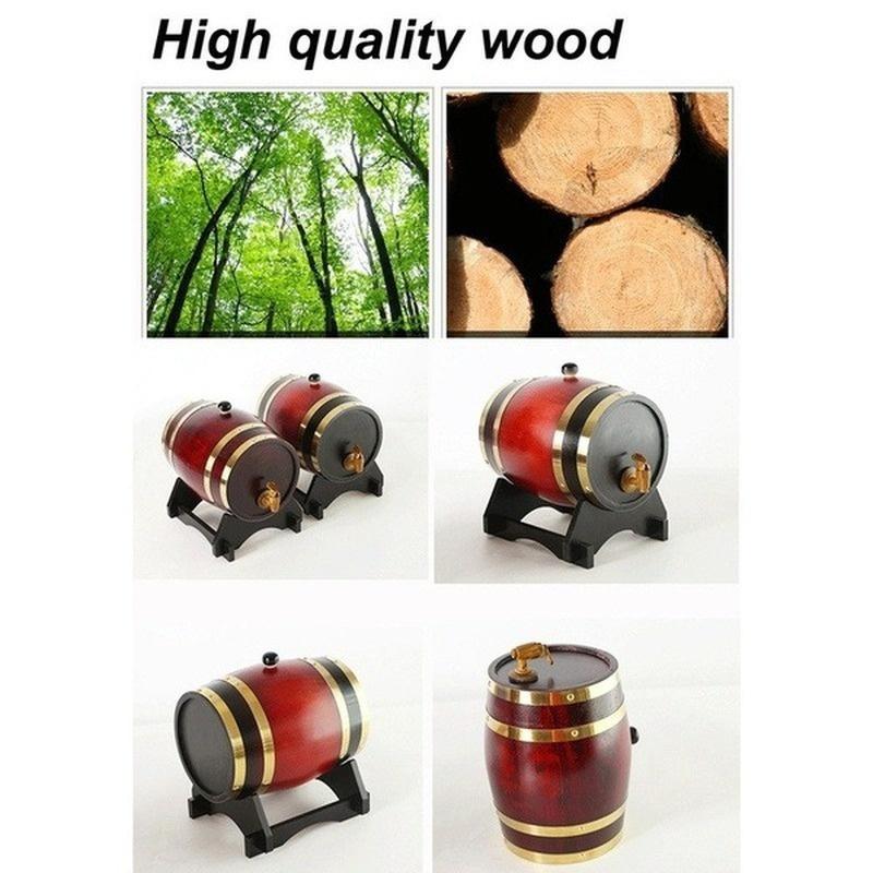 3 L Oak Storing Barrel Built-in Aluminum Foil Liner for Storing Your Own Whiskey Beer Wine Bourbon Brandy & More