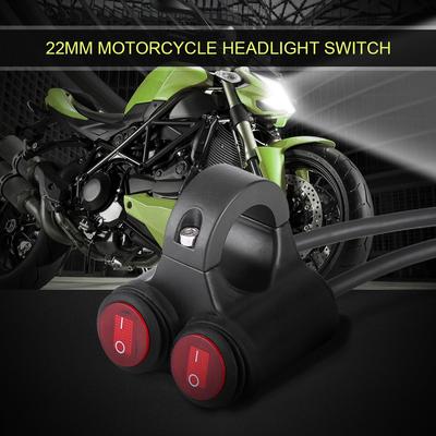 22mm Univerzální Motocyklové Řídítka Světlomet Brzda Mlhovky Klakson Dvojitý Tlačítkový Spínač Model C