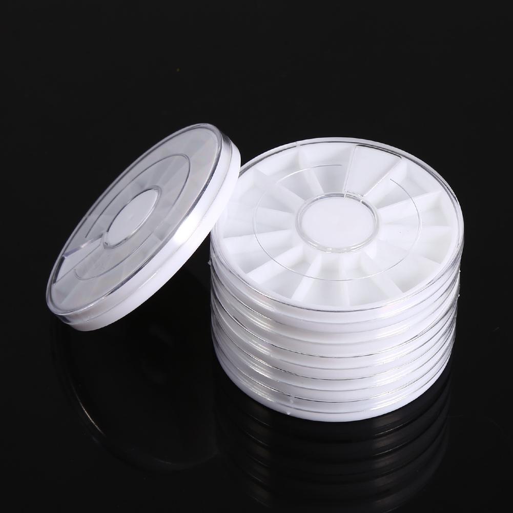 6Pcs/Set 12 Compartments Nail Art Decoration Gem Rhinestone Empty Wheel Box Storage Container