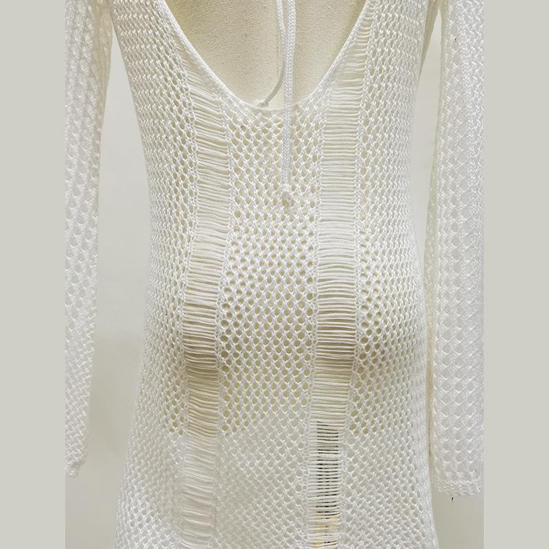 Europäisch-Amerikanischer Gehäkelter Sonnenschutz Bikini Überwurf - Sexy Lockerer Pullover Strandbekleidung.