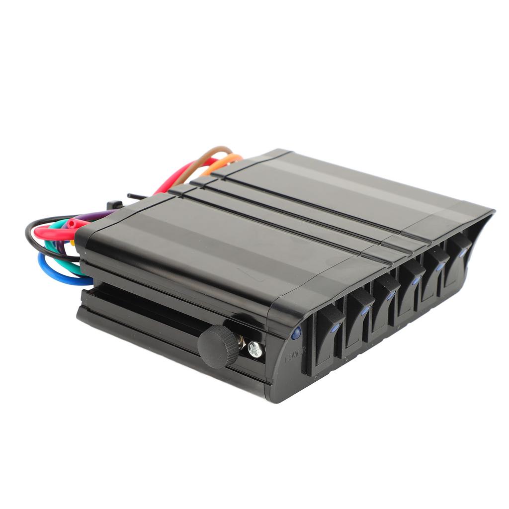 6 Gang Rocker Switch Controller Box DC8 to 12V Blue Light Universal for Lighting Appliances Car Vehicle