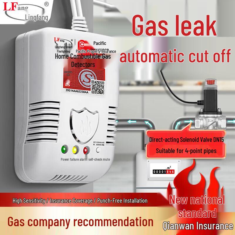 LFang Natural Gas Alarm with Auto Shut-off Valve