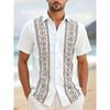 Men S Striped Short Sleeve Casual Hawaiian Shirt