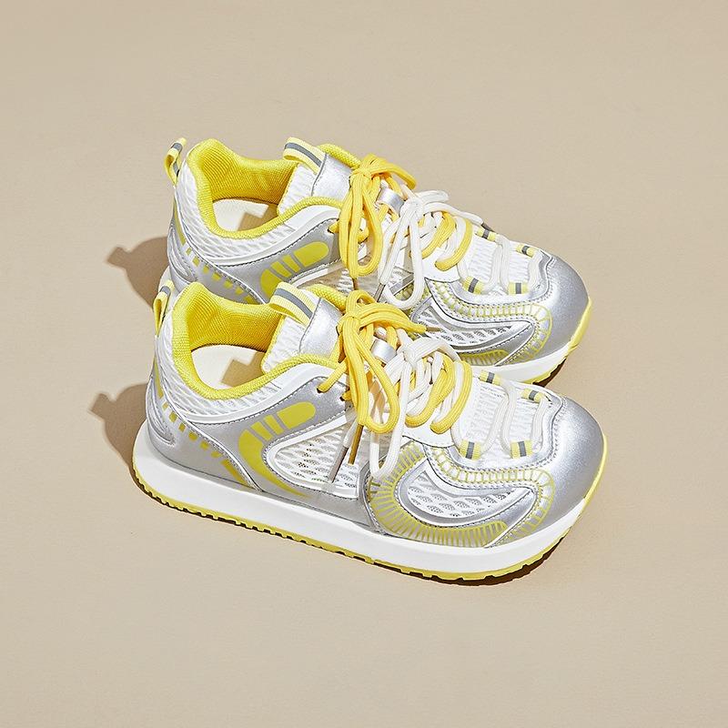 New Thick-soled Sporty Casual Retro Dad Shoes Breathable Round Toe Shoes for Women