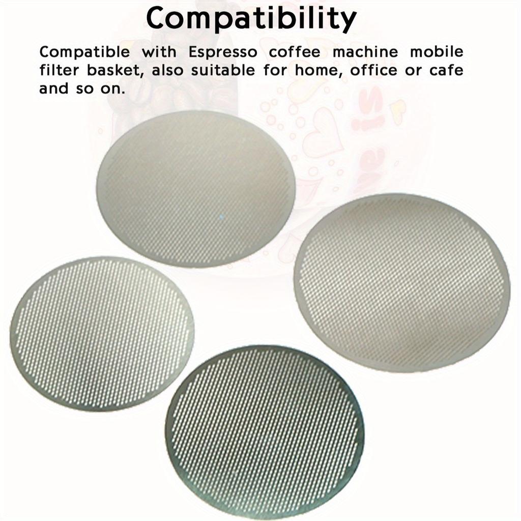 2 Pcs Coffee Filters, 5.1/5.3/5.8cm (2.01/2.09/2.28inch) Espresso Puck Screen Reusable Stainless Steel Barista Coffee Filter Mesh Plate Espresso
