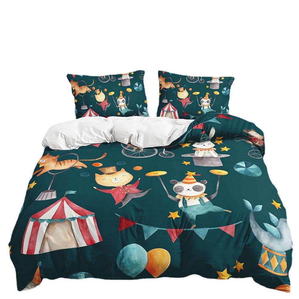 Quilt Cover Animal Rabbit Pillowcase Digital Printing Bedding Three-Piece Set