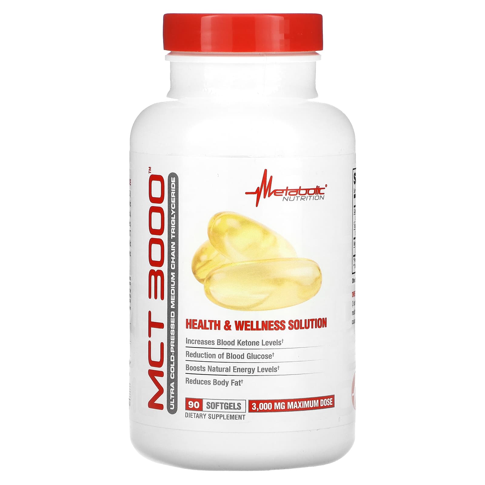 

Metabolic Nutrition, MCT 3000, 1,000mg, 90 softgels