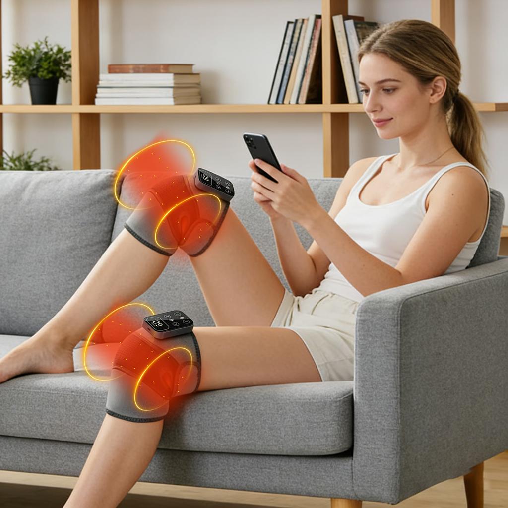 This Smart Knee Massager Uses Unique Graphene Heating Technology. Combined With High Frequency Vibration Massage Of Acupoints