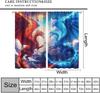 Ice Fire Dragon Curtains, Cool 3D Mystery Fantasy Sky Flame Red and Blue Flying Dragon Window Treatments, Thermally Insulated Ro