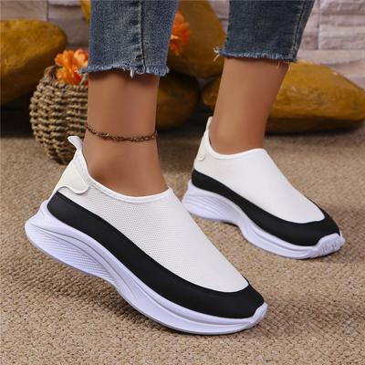 Dicke Sohle Slipper Loafers Damen Mesh Casual Plateau Schuhe Outdoor Große Größe Laufschuh Mode Atmungsaktiv Damenschuhe 2024