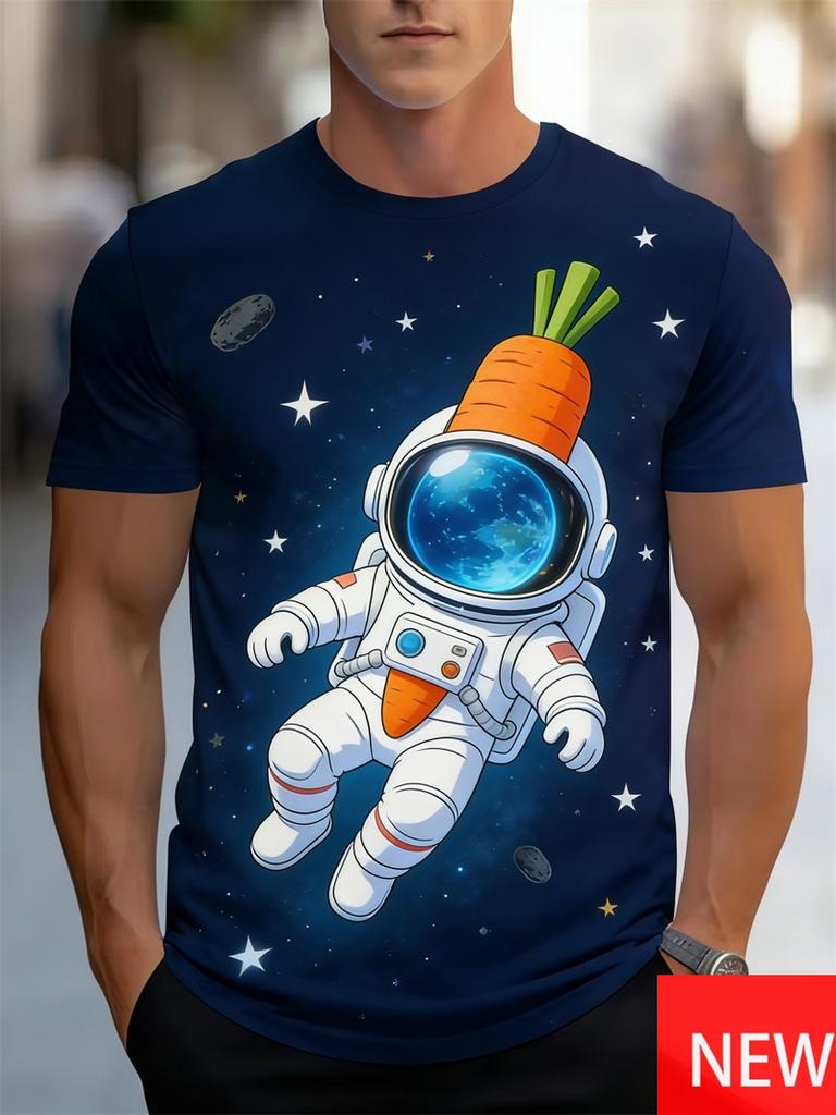 Men's Funny Vegetables Print T-Shirt Casual Short Sleeve Round Neck Tee New In Oversized Tshirts Clothes Streetwear
