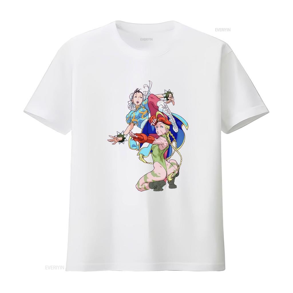 Chun Li Cammy Kung Fu Fighting Premium T Shirt Characters Art s vintage Washed graphic Stretched Slightly Soft Unisex