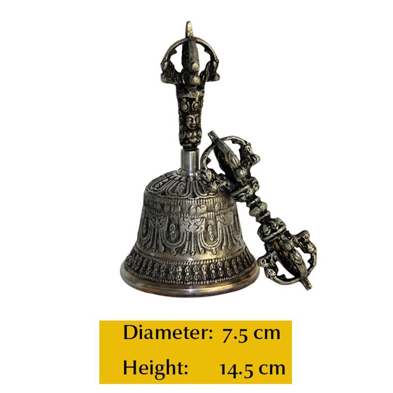 Tibetan Buddhist Meditation Bell and Dorje Set  Shiplies Extra Loud Multi-Purpose Hand Call Bell