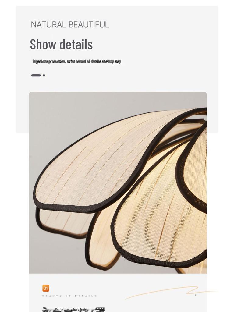 Nordic Minimalist Petal Chandelier: French Cream Style for Bedroom & Walk-in Closet