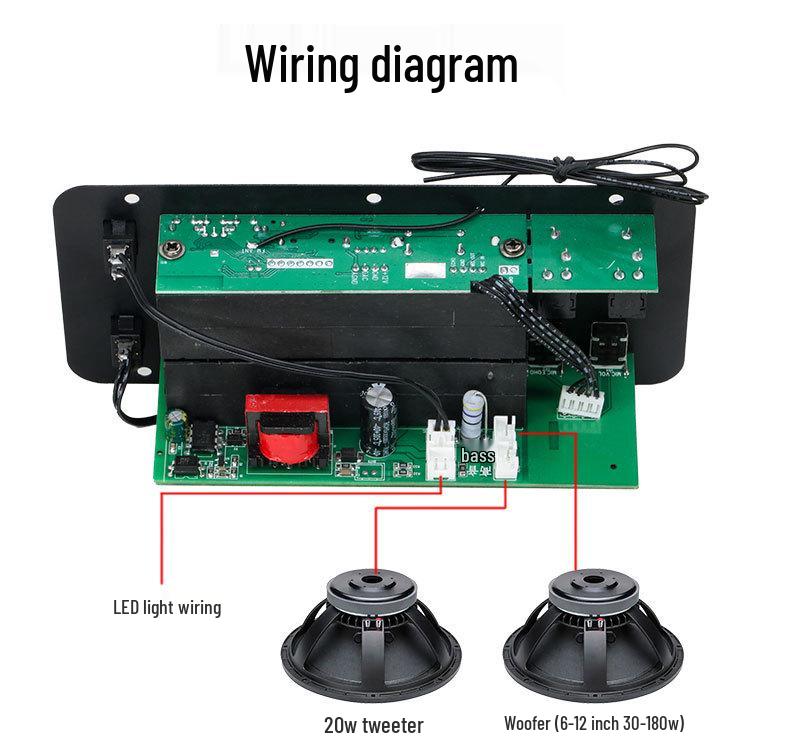 Bluetooth Display Subwoofer Amplifier Board for Home, KTV, Outdoor, and Car Audio