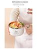 Stainless Steel Instant Noodle Bowl with Glass Lid for Students and Office Workers