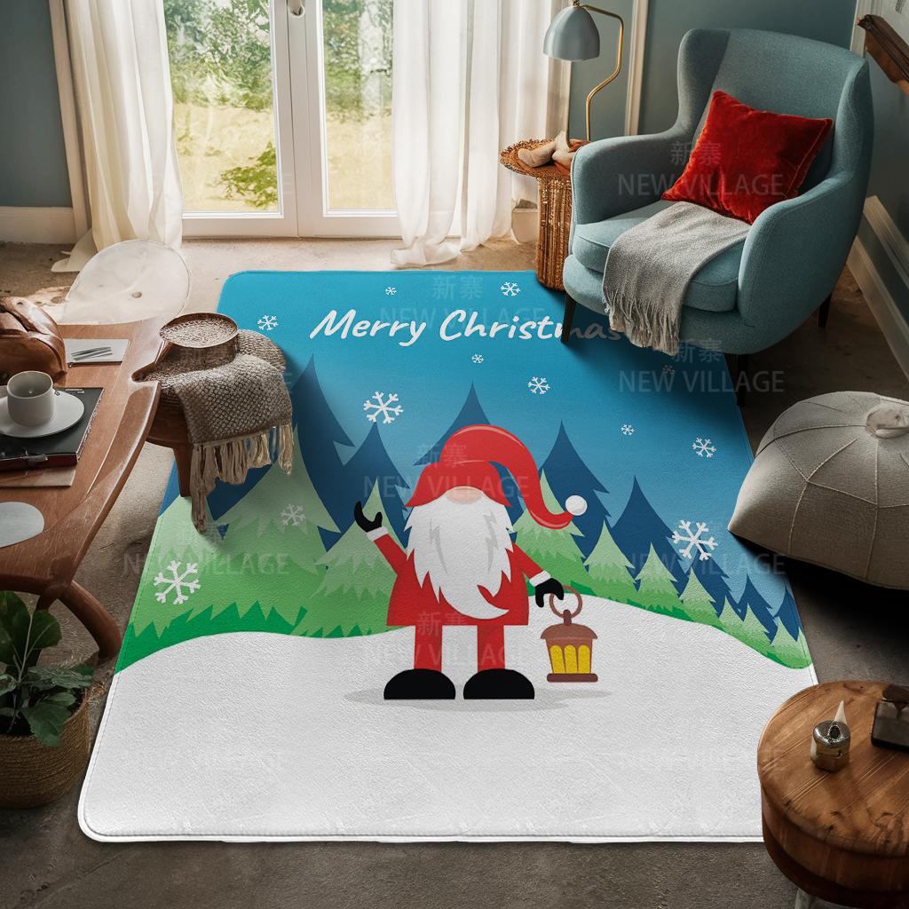 House Entrance Carpet Home Door Mat Living Room Bath Foot Bathroom Non-slip Water Absorption Rugs Bath Merry Christmas Winter