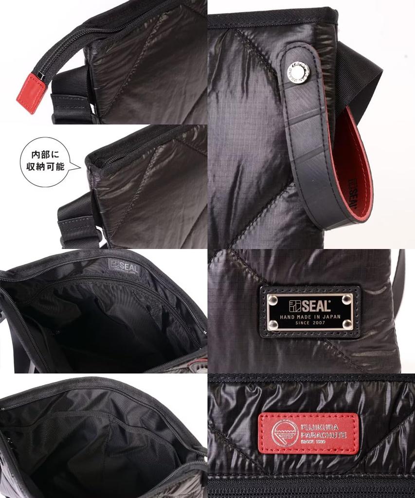 Fujikura Koso Collaboration Sacoche AIR Shoulder Made in [Seal] Bag, MODEL, Large, Lightweight, Bag, Men's, Japan, FS-014BK