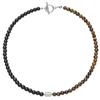 Stainless Steel Volcano Stone Tiger Eye Necklace For Men With Geometric Design And Handmade Craftsmanship