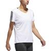 Adidas T Shirts Women's White V Neck Moderate Straight Fit CZ7571