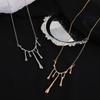 Minimalist Geometric Teardrop Lava Necklace for Women: High-End Niche Design Clavicle Chain
