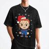 Cartoon Chuckys Merry Christmas T Shirt Washed Cotton T-Shirt Halloween Vintage for Men Women Streetwear Printed Tee Shirt