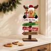 Christmas Decorations for Fireplace Table Decoration, Rustic Wooden Tabletop Sign, Vintage Farmhouse Decorative Desktop Plaque Holiday Party