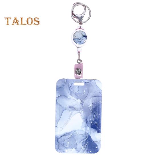 

Тримач для ідентифікаційного бейджа з висувною котушкою. Вишуканий візерунок. Легкий у використанні Вертикальний тримач для картки з іменем. синій